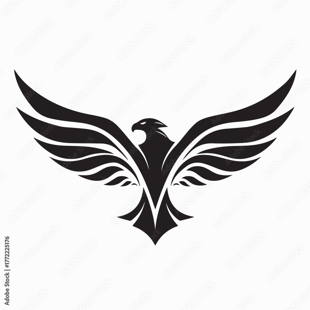 Fototapeta premium Elegant Hawk Simple Vector Logo on white background