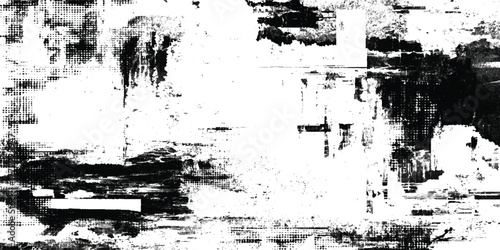 Paint glitch grunge Splatter and Halftone Dots Intersect with Vintage Scratched Overlays.