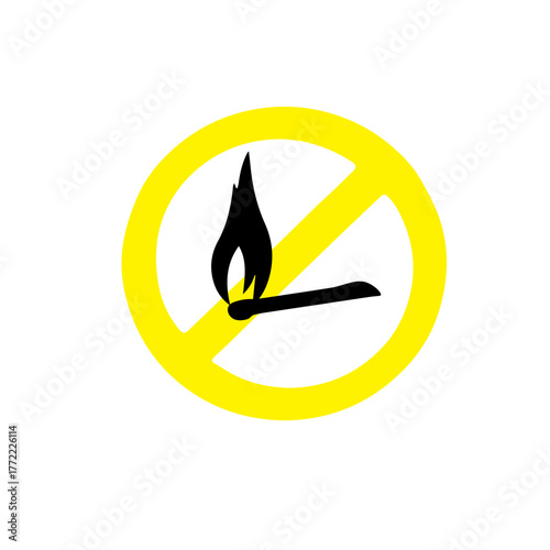 No Open Flame Warning Icon