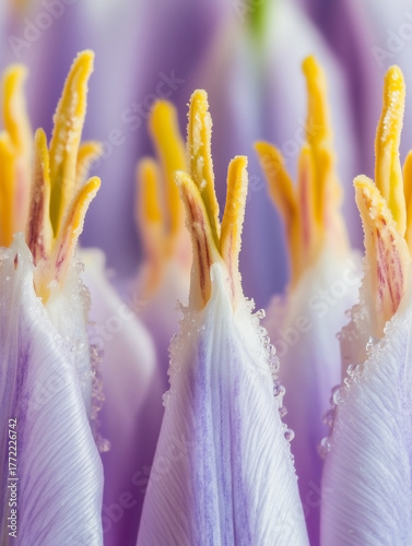 Wallpaper Mural Close up of a purple flower with a frosty appearance. The flower has a unique and delicate look, with its petals and stems covered in a layer of frost Torontodigital.ca