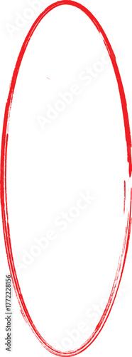 Red Brush Stroke Circle Frame with Transparent Background grunge