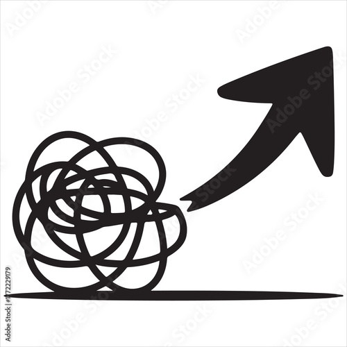 Illustrative representation of a complex problem being resolved with a clear path forward