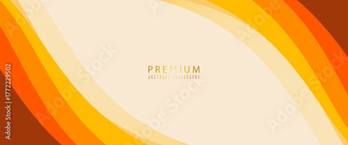 Bright wavy background with warm retro autumn colors. Cool hippie background. Retro psychedelic wavy design. presentation, web, poster, eps10