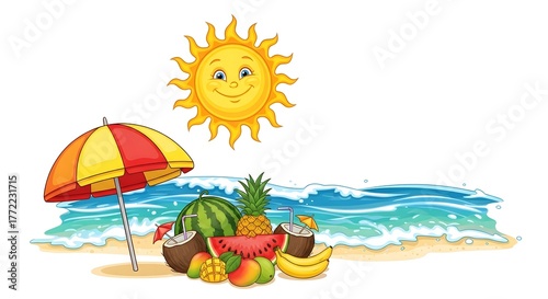 Sun and vibrant beach, symbolizing the energy, joy and renewal of summer(2)