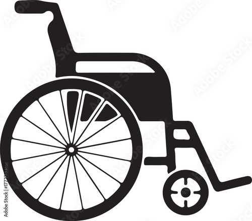 Wheelchair isolated on white background, a mobility aid for disabled people