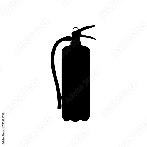 Fire extinguisher silhouette vector flat illustration design.