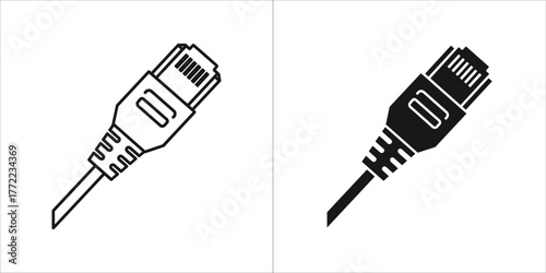 Ethernet cable icon, rj45 connector