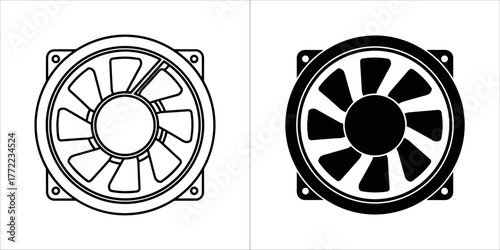 Cooler icon in outline and glyph style