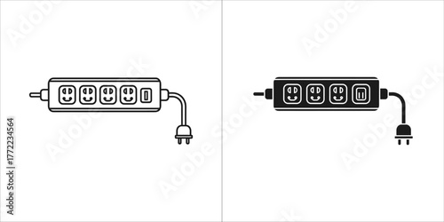 Illustration of a power strip in two styles