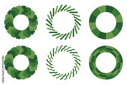 リースの枠イラストセット