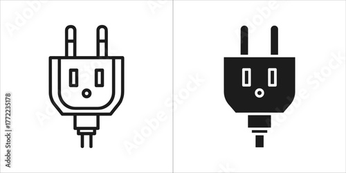 Electric plug in vector format for power connection