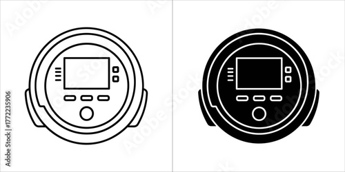Smart home temperature controller icon in vector illustration