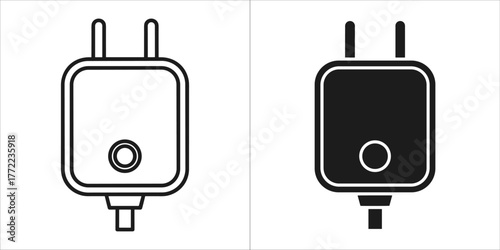 Smart home power adapter icon in vector illustration
