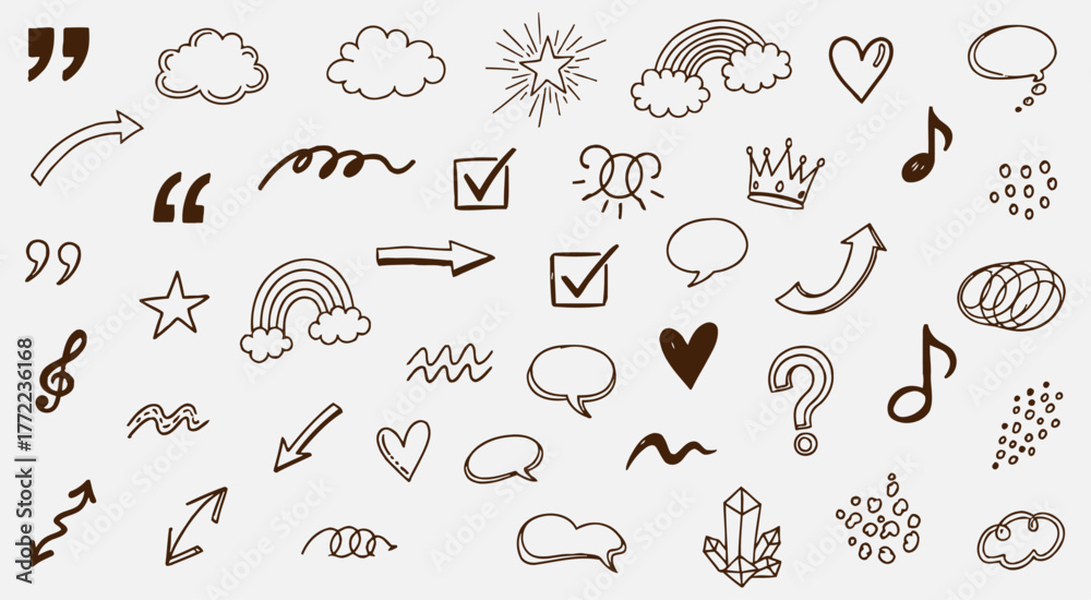Fototapeta premium Whimsical Doodle Symbols