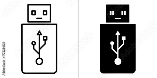 Illustration of a usb flash drive for data storage