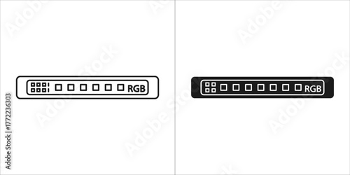 Smart home rgb led strip light icon for automation system control