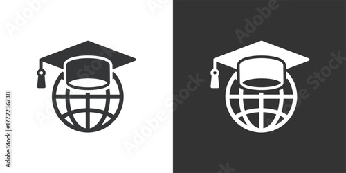 Global Education icon. Solid glyph series icon