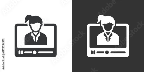 Video Conferencing icon. Solid glyph series icon