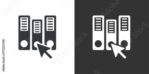Accessing Document Archives icon. Solid glyph series icon