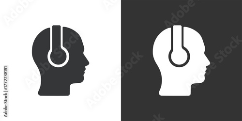 Audio Learning icon. Solid glyph series icon