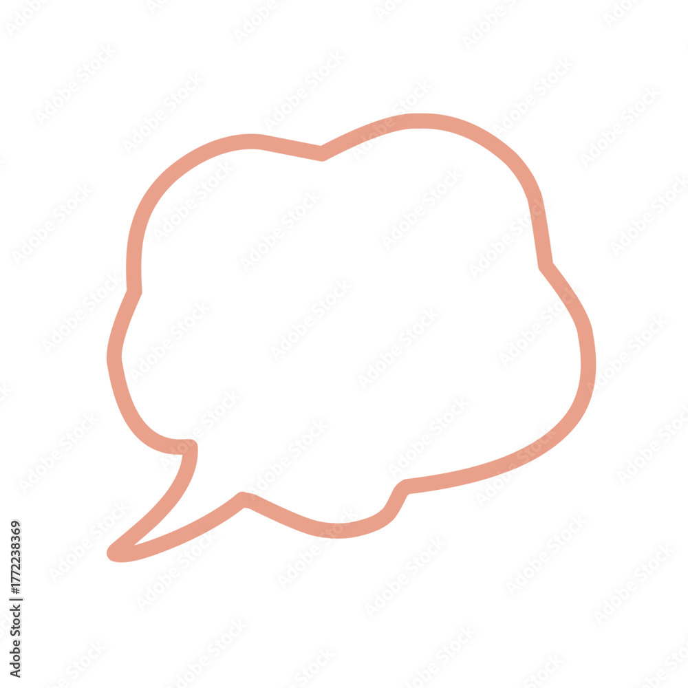 Fototapeta premium Hand drawn Pink Outline Speech Bubble