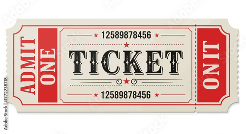 vintage admit one ticket