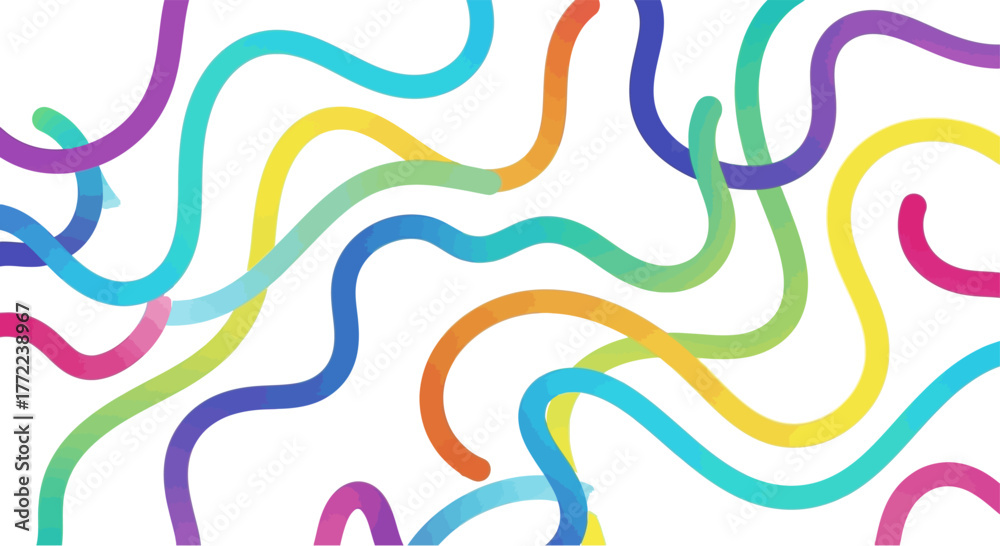 Obraz premium Colourful Wavy Line Pattern