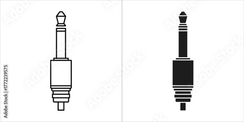 Audio connector in black and white