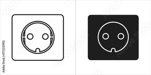 Black and white illustration of a power socket