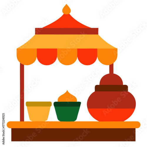 Moroccan Street Food Stall Vector illustration