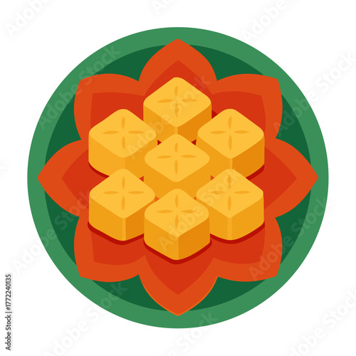 Baklava on Moroccan Plate food illustration