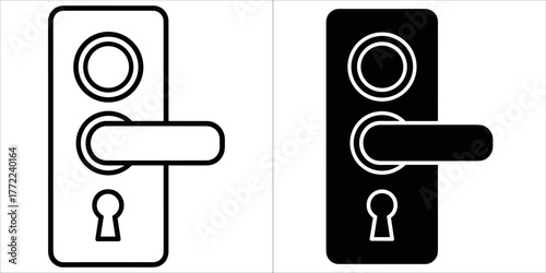 Black and white illustration of a door handle