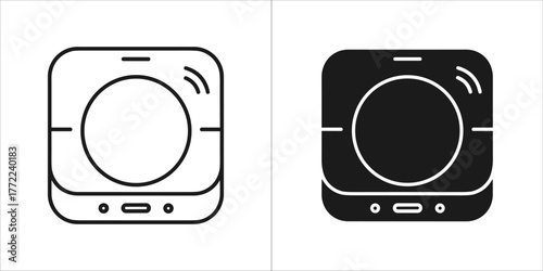 Set of smart speaker icons, representing voice control
