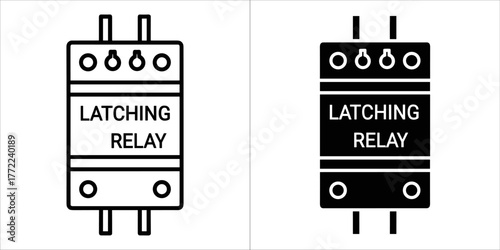 Latching relay in black and white