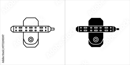 Smart surge protector icon, vector illustration