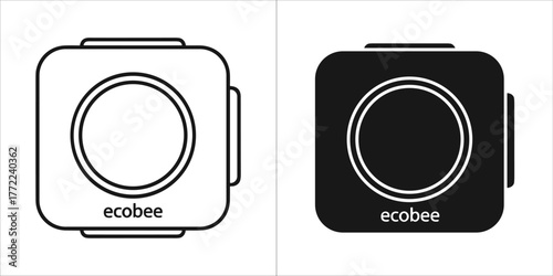 Illustration of an ecobee smart thermostat, a home automation device