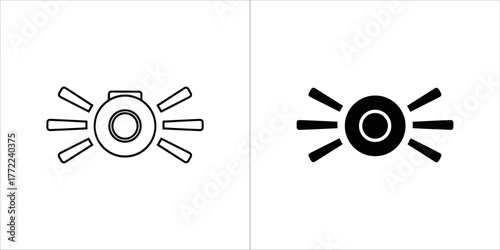 Car headlight icon, vector illustration
