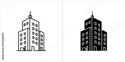 Illustration of a building in two styles