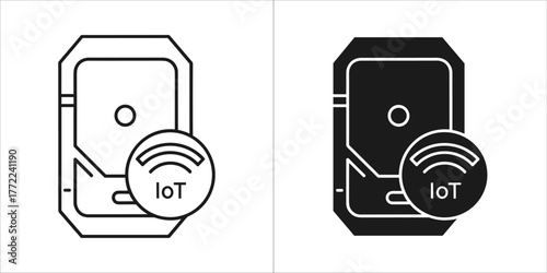 Iot hard drive in vector format for technology