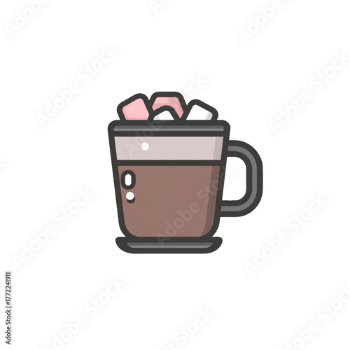 lat 2D icon vector illustrator of hot chocolate mug