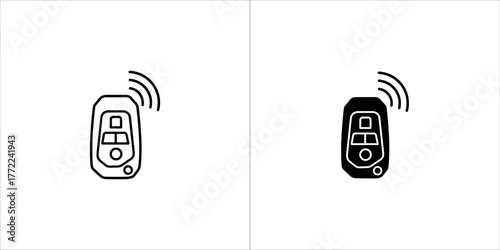 Car alarm system outline and glyph icon, vector illustration