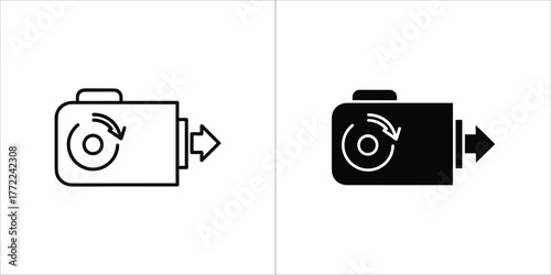 Action camera icon, video recording device vector illustration