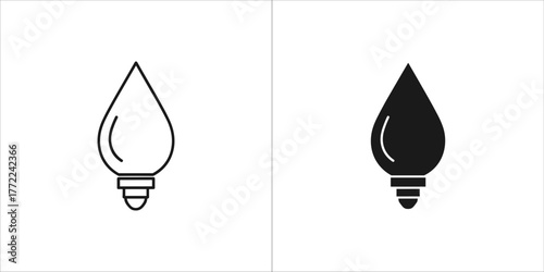 Light bulb icon set, illumination source for lighting