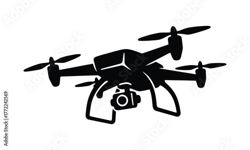Drone with Camera Aerial Photography Technology Silhouette