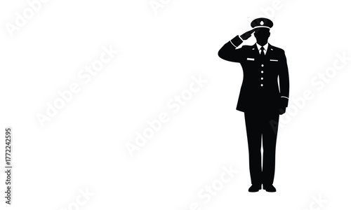 Soldier Saluting Vector Military Respect and Honor Symbol