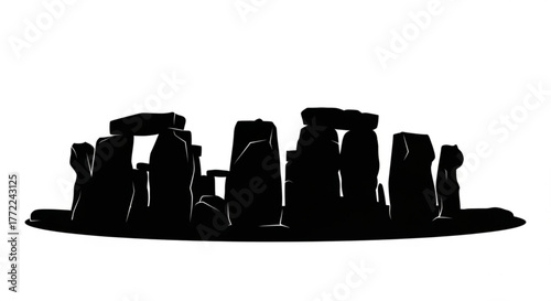Silhouette of stonehenge, a prehistoric monument in wiltshire, england, consisting of a ring of standing stones