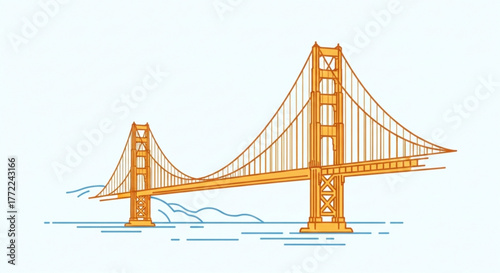 A captivating illustration of the golden gate bridge, an iconic suspension bridge in san francisco, california