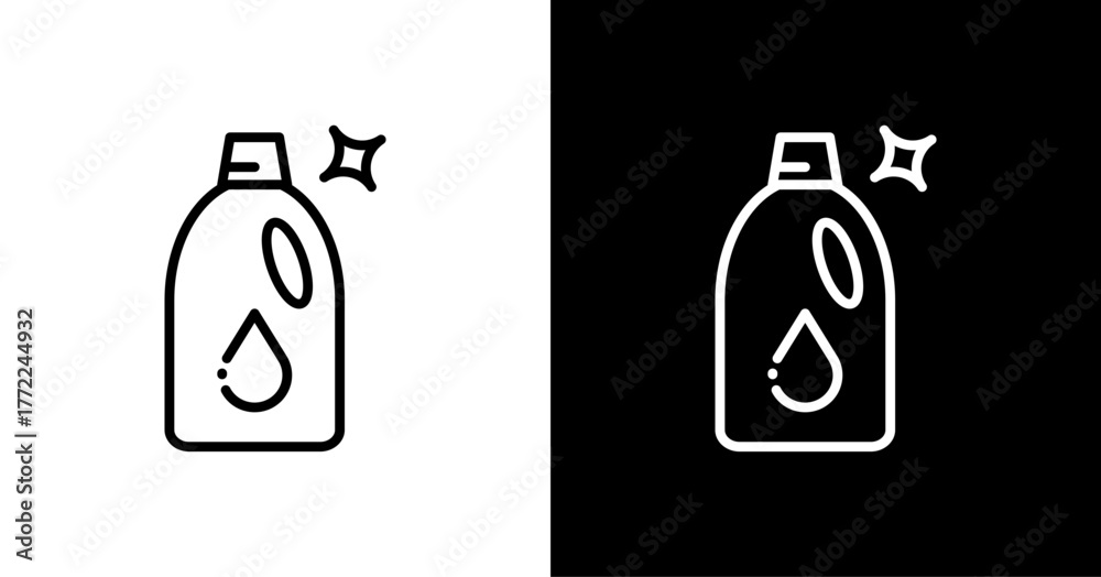 Fototapeta premium Cleaning Liquid White Icon Set Design