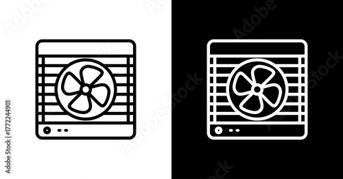 Exhaust Fan White Icon Set Design