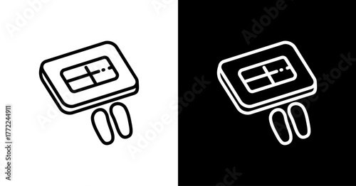 Toilet Mat White Icon Set Design